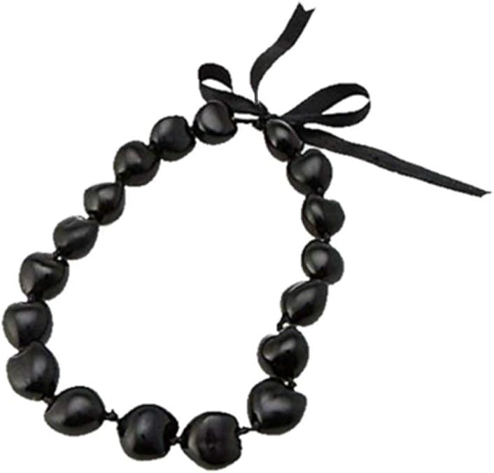 Hawaiian Kukui Nut Black Shell 18 Inch Choker Necklace