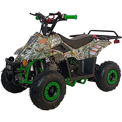 110cc ATV for kids youth children small ATV 4 Wheeler Gas ATV Quad LED lights Matching Rims Camo color