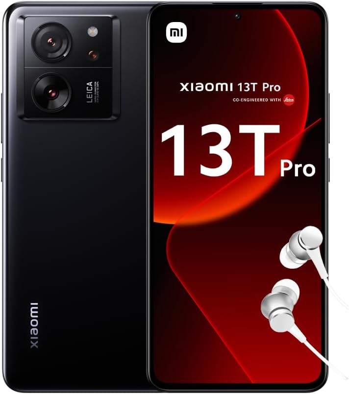 Xiaomi 13T Pro - 12512GB Smartphone, Leica Camera, 6.67" AMOLED CrystalRes 1.5K144Hz Screen, Mediatek Dimensity 9200, 120W Turbo Charging, 5000mAh Battery, Black UK Version