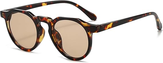 Long Keeper Vintage Round Sunglasses for Women Men Small Circle Sunglasses Tinted 90s Retro Round Sun Glasses Unisex Trendy Shades UV400 Protection