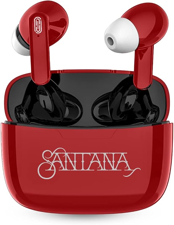 Santana Sounds Mambo True Wireless Earbuds, Charging Case, Red