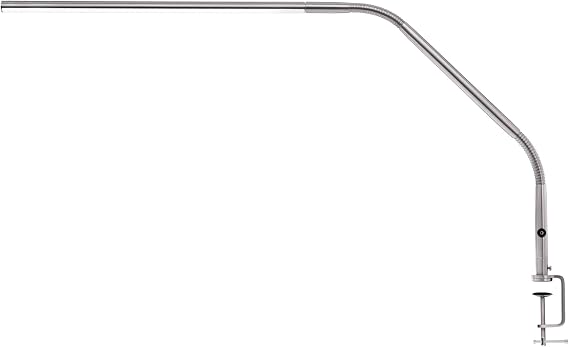Daylight Company, LLC U35108 Slimline 3 Table Lamp-LED-80 CRI-Eye Care-4 Brightness Levels, 3,000 LUX at 30 cm, 1,065 LUMENS-4 Step DIMMER Mode, Brushed Steel, 25.6 x 30 x .8