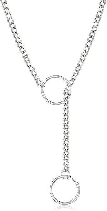 YANCHUN Slip Chain Necklace for Women Adjustable Heart Charm Necklace Handmade Long Chain Necklaces for Women Trendy Lariat Y Necklace Goth Accessories Gifts for Women Trendy
