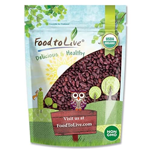 Food to Live Organic Dark Red Kidney Beans, 5 Pounds Non-GMO, Kosher, Raw, Sproutable, Vegan