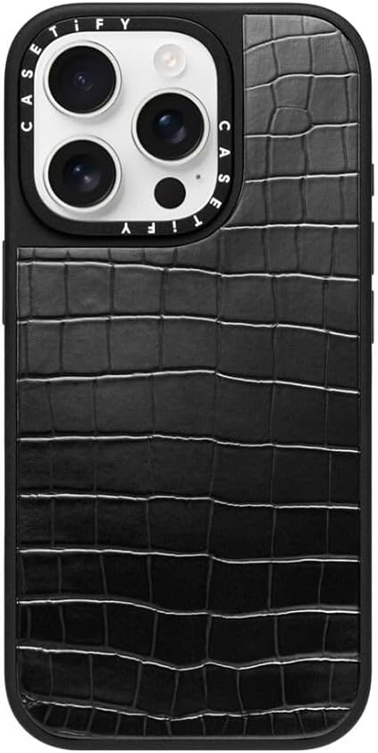 CASETiFY for iPhone 16 Pro Case - Croc Compatible with MagSafe Black