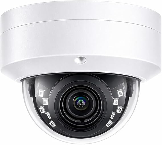 Real HD 5MP Vandal PoE IP Camera Outdoor, 2.8mm Wide Angle, H.265, 65ft IP67 Waterproof, Must Work with a NVR, Does not Work by Itself.