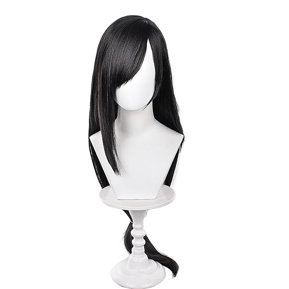 XiongXiongLe Black Long Wig for Women Long Straight Black Mixed Brown Hair Replacement Wigs Adult Costume Dress Cos Anime Game Party Halloween Costumes Comic