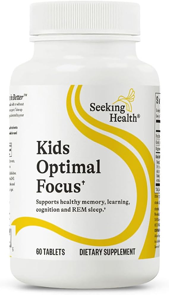 Seeking Health Kids Optimal Focus - Calming Supplement for Children - Supports Focus, Healthy Mindset & Sleep - 60 Chewable Tablets (30 Servings)