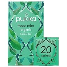 Pukka Three Mint Tea Organic Peppermint Spearmint and Fieldmint Tea - 20 Tea Bags