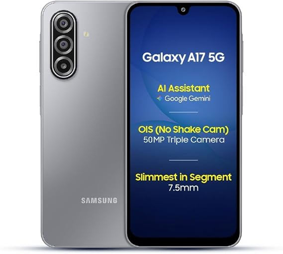Samsung Galaxy A17 5G (6 GB RAM, 128 GB Depolama) | 50 MP Titreşimsiz Kamera | Süper AMOLED | Corning Gorilla Glass Victus | 7,5 mm Şık | Ai (Yapay Zeka) (Gri)