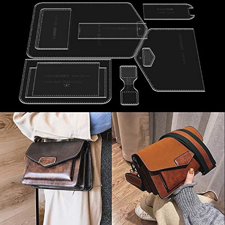 AAB-488 Patrón de bolso de mensajero: Plantilla de cuero acrílico para bolsos de hombro