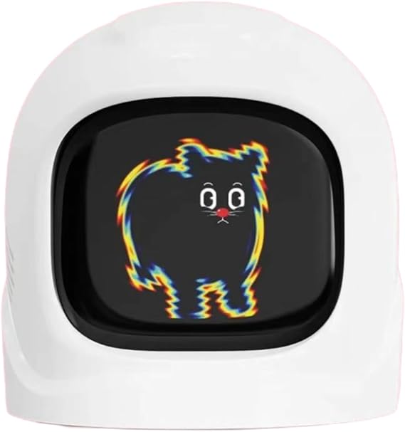 Smart Interactive Car Robot - AI Emotion Dashboard Companion with 60+ Dynamic Emojis, Intelligent Driving Sensor Tech, Magnetic Base & Interchangeable Racing Helmet Shells (White)