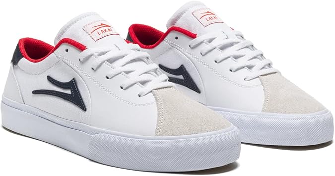 Lakai Flaco II, Skate Shoes, White/Navy Leather, 9.5