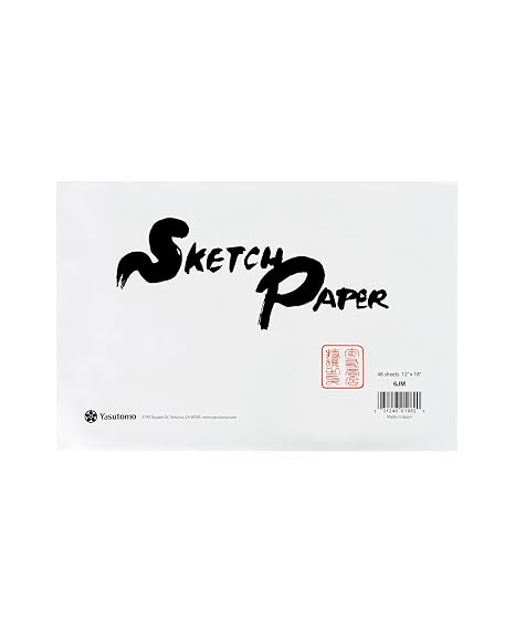 Yasutomo Rice Paper Sketch Pad 12 1/8 x 18 1/8 50 Sheets
