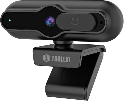 TOALLIN 4K Webcam for PC, Built-in Mic, 1080P@60FPS, PDAF Autofocus, 1/2.5" Sensor & 12MP, Sliding Privacy Cover, USB Web Camera for Streaming, Gaming, Conferencing and Video Calls