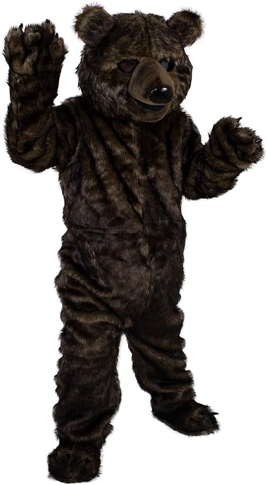 Long Hair Brown Bear Costume Mascot Cartoon adult Cosplay Fursuit