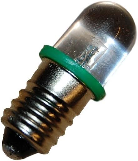 3 Volt E10 Miniature LED Light Bulb, 3V LED Lamp (Green)