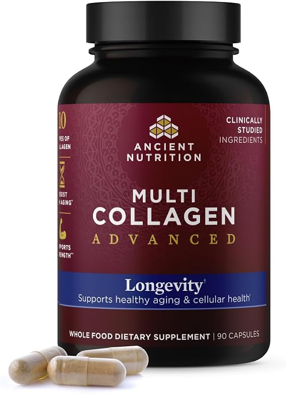 Ancient Nutrition Hydrolyzed Multi Collagen Advanced Capsules, Longevity