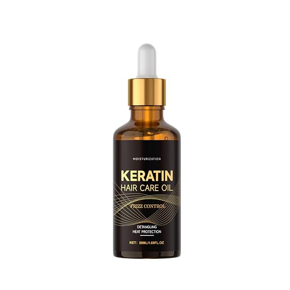 Keratin Leave-In Hair Treatment Spray, Anti-Frizz Detangling Hair Mist with Heat Protectant, Moisturizing Shine Boost Hair Serum Oil for Dry Damaged All Hair Types, 1.69 fl oz