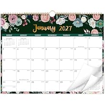2027 Calendar - 2027 Wall Calendar, Jan. 2027 - Dec. 2027, 12-Month Calendar, 15" x 11.5", Twin-Wire Binding + Hanging Hook + Thick Paper + Unruled Blocks with Julian Dates - Floral