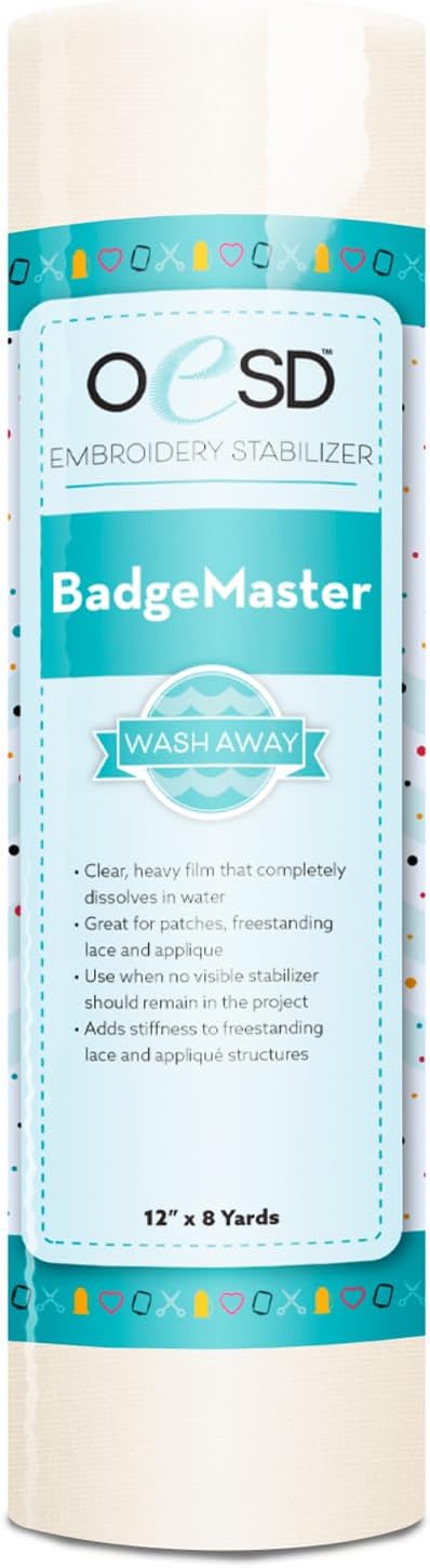 OESD Badge Master Wash Away Embroidery Stabilizer 12" x 8 Yd Roll | Water Soluble