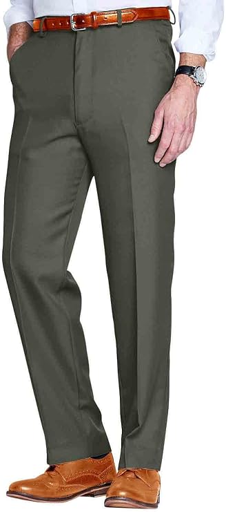 Chums Men's Elasticated Pants with Hidden Stretch Fit Waist Smart Formal Comfortable Golf Slacks