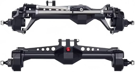 Machined Aluminum Front and Rear Portal Axle for 1/10 RC Crawler Vanquish VS4-10 Phoenix F10 LCG Chassis Upgrade Parts (Black Axle F and R)