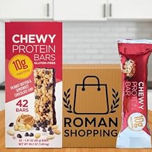 Chewy Protein Bars, Peanut Butter & Semisweet Chocolate Chip Quality Kirkland Gluten Free, 10g Protein, 1.41 oz, 42 Count