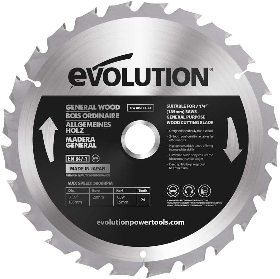Evolution Power Tools 185BLADEST Steel Cutting Saw Blade, 7-1/4-Inch x 40-Tooth