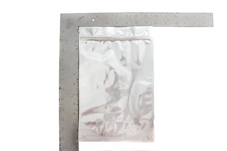 50 Mylar Stand Up Bags (4.3mils, Silver) 7.625" x 11.75" x 4" with Zipper and Tear Notch, with 50 Free 500cc Oxygen Absorbers