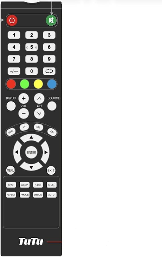 Replacement for TUTU Non-Smart TV Remote Control (Compatible with 22, 24, 32 inch Non-smart TV)