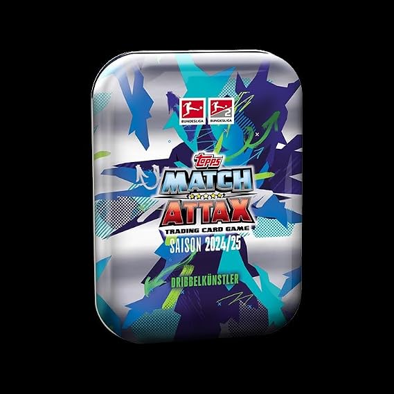 Topps Bundesliga Match Attax 24/25 - Mini Tin - Dribble Artist - Contains 42 Cards, Including 3 Exclusive Allrounder Cards, 2 Black & White Pixel Pitch Cards and 2 Limited Edition Cards