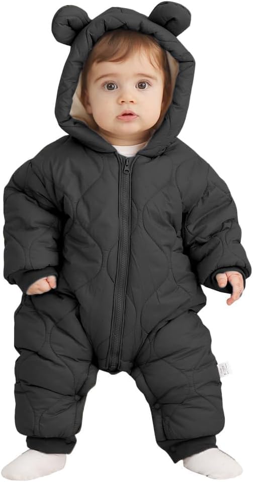 AiWMGL Baby Boy Snowsuit Newborn Winter Jumpsuit Romper Coat Clothes Outwear Onepiece Hoodies Toddler