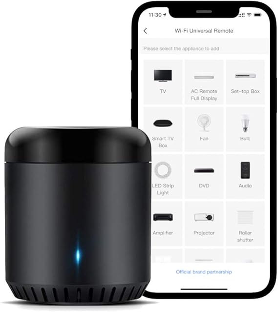 Broadlink RM Mini 3 2.4G Wi-Fi IR Smart Hub Learning Remote for TV | 2.4GHz Wi-Fi only universal remote, supports home automation, voice control works with Alexa, Google Home & IFTTT