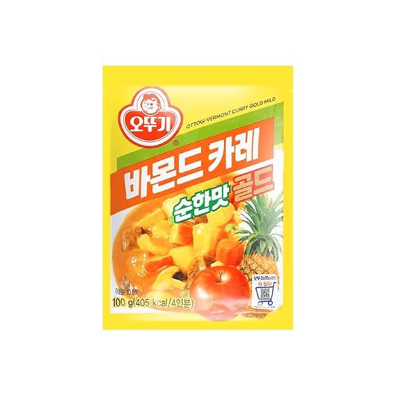 Ottogi (Mild) Vermont Curry Gold, Korean Curry Powder Mix, 100g