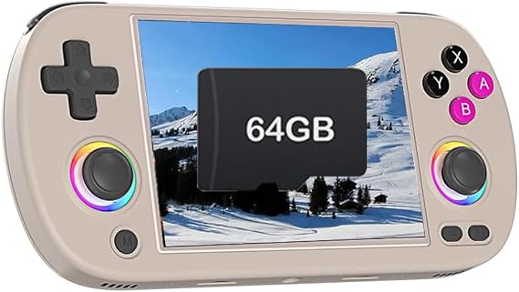 Anbernic RG40XX H Whatsko Ultra-Slim Portable Game Console with 64GB, Linux System, 4.0" IPSOCA Full Screen, WiFi Online Battle, Bluetooth Function, RGB Lighting Effect, Gray