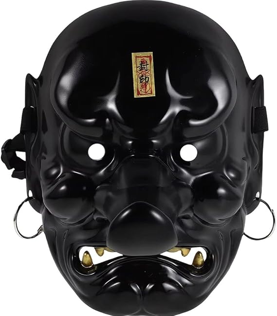 Wudaizhi Tengu Mask Strong Samurai Oni Mask Performance Drama Kabuki Samurai Masquerade Mask for Halloween Cosplay Prop