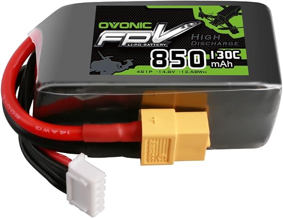 OVONIC 14.8V 130C 850mAh 4S Lipo Battery with XT60 Plug