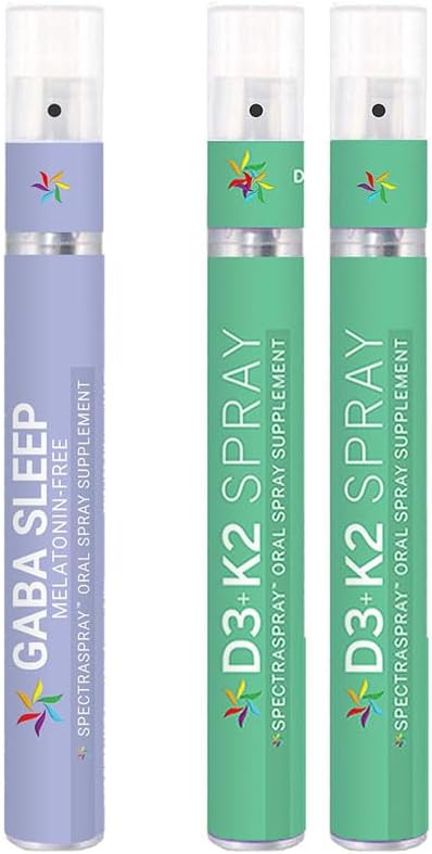 Spectraspray Ultimate Sleep & Daily Wellness Pack Melatonin-Free Sleep Aid & Vitamin D3 + K2 for Immune & Bone Support