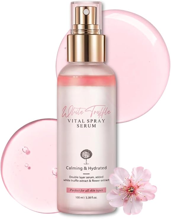 Italian White Truffle First Spray Serums, Vitializing Glowy Hydrating Soothing Serum Face Mist Spray, Hydrating & Brightening, All In One Mist Face Spray Serum for Red & Sensitive Skin