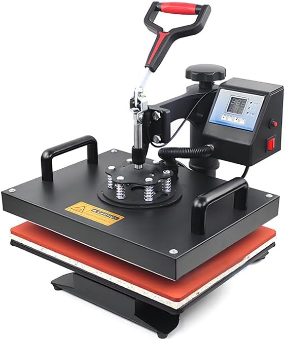 Kurflo Heat Transfer Press Machine for T-Shirts Transfer Capable 30×38CM Large Surface Swing-Away Heat Press Machine DIY Heat Printing Machine Tabletop Heat Transfer Press PSE Certified