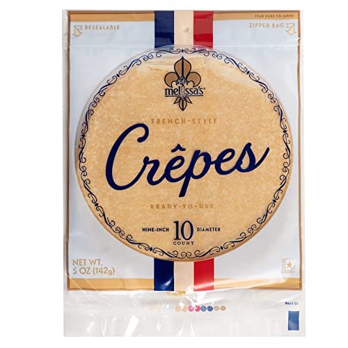 Melissas Ready-to-Eat Plain Crepes, 9-inch Crepes To Go for Breakfast and Camping, Healthy Snack Options for Kids and Adults, 3 Packages, 10 Count
