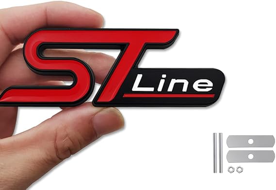 Car Metal ST Line Emblem Front Grille Body Trunk Decoration ST Sticker Decal (Grille)