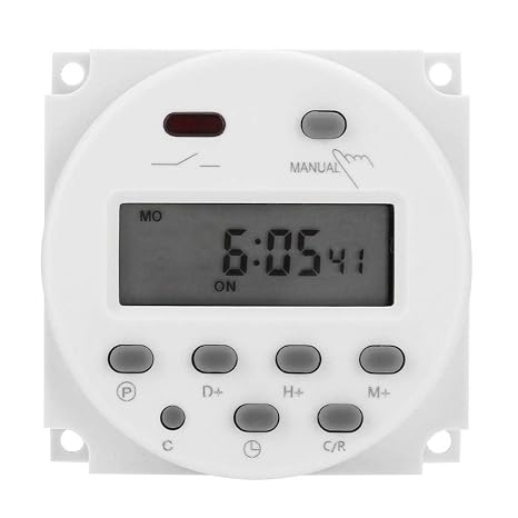 12V DC/AC Digital Timer Switch, Mini LCD Accurate Power Programmable Timer Time Switch Relay for Advertising Light Boxes, Broadcasting Equipment 2.4x2.4x1.3in