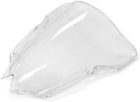 HTTMT- Clear Windshield Windscreen Double Bubble Compatible with 2008-2013 YZFR6 YZF R6 Motorcycle Windshield Wind Screen [P/N: CFP-1334-3-CL]