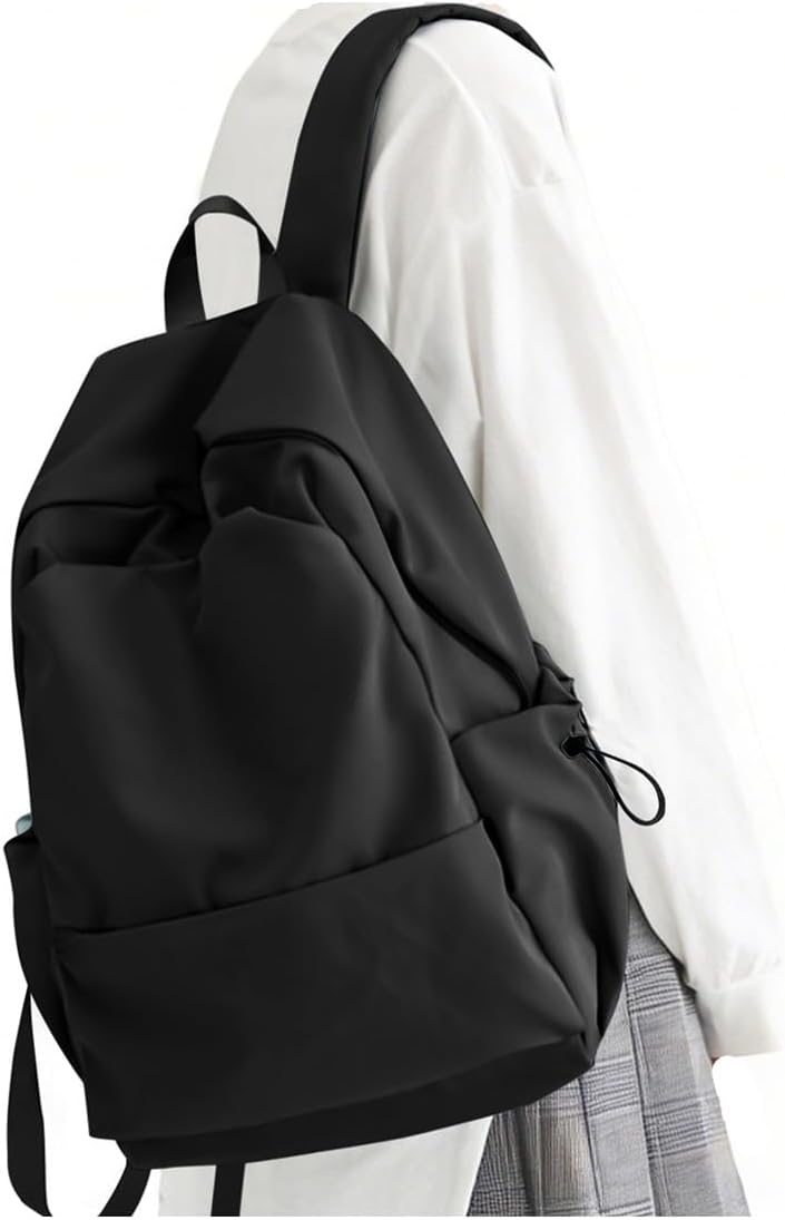 HYC00 School Backpack Secondary for Girls Teenagers School Bags for Girls Boy,Water-Resistant Laptop Rucksack Backpack Womens with Anti-Theft Pocket,Casual Travel Daypacks for College Work,Black,L