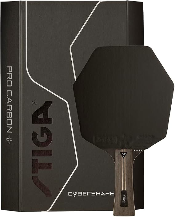 STIGA Pro Carbon+ Cybershape Table Tennis Bat, 5-Star Professional Table Tennis Bat with Hexagonal Shape for Offensive Players