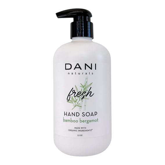 DANI Naturals Bamboo Bergamot Hand Soap, Sulfate-Free and Vegan, 12 fl oz | Sulfate-free, vegan hand soap,Cleanses and nourishes with organic botanicals,Fresh bamboo bergamot scent,Made in USA