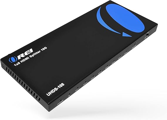 OREI 1x8 2.0 HDMI Splitter 1 in 8 Out Ports with Full Ultra HDCP 2.2, 4K at 60Hz & 3D Supports EDID Control - Upto 30 Feet HDMI Cable | Support HDR function, HDMI 2.0b, STD/TV EDID control via dialing the dip switch, Support 18Gbps video bandwidth