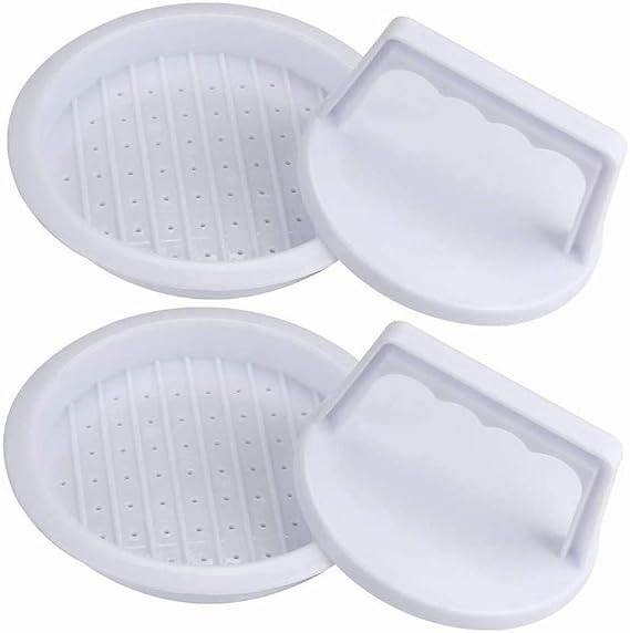 ASIBO 2 Pack Plastic Hamburger Press, NonStick Patty Maker Meat Press Set